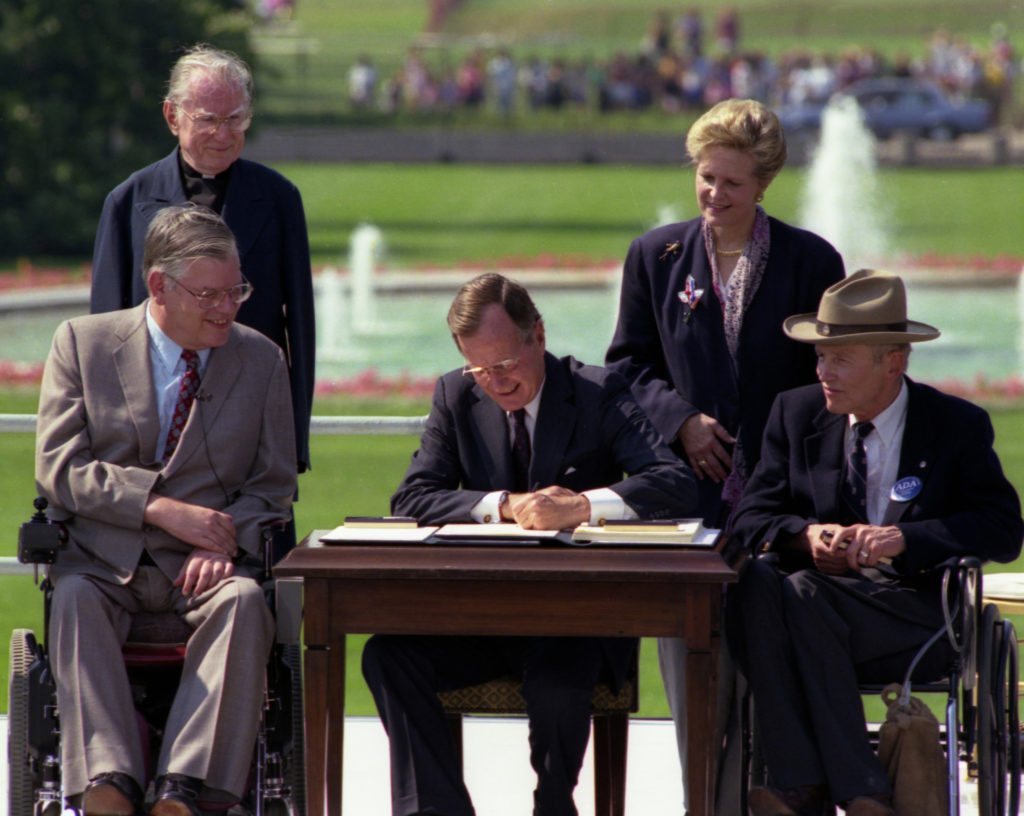 The signing of the Americans with Disabilities Act.